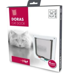 דלת לחתול להתקנה על דלת פנים מעץ