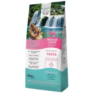 אקוליבריה דג פורל מזון 12 ק"ג או 6 ק"ג לכלבים מכל הגזעים