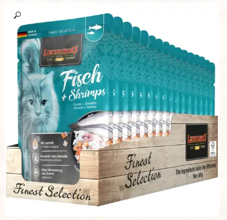 לאונרדו מחית דגי ים ושרימפס לחתול – Leonardo