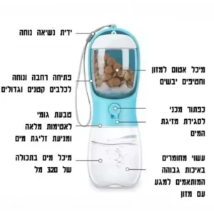 ציוד טיול לכלב - בקבוק לאוכל ומים