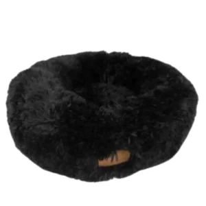 מיטה עגולה לכלב קטן בצבע שחור פלאפי נוחה ומרופדת - Petsproject